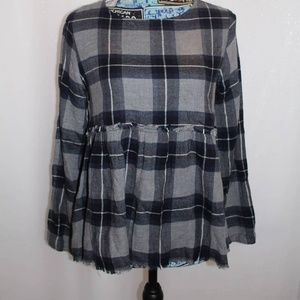 Bella Dahl Babydoll Plaid Top